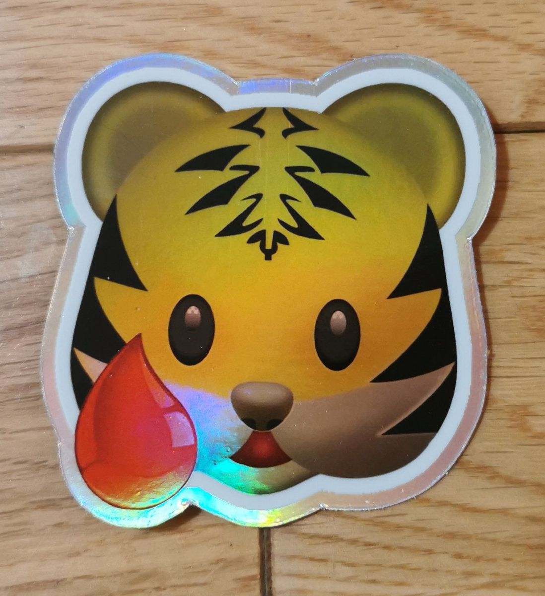 Tiger Blood Tapes holographic die-cut logo sticker
