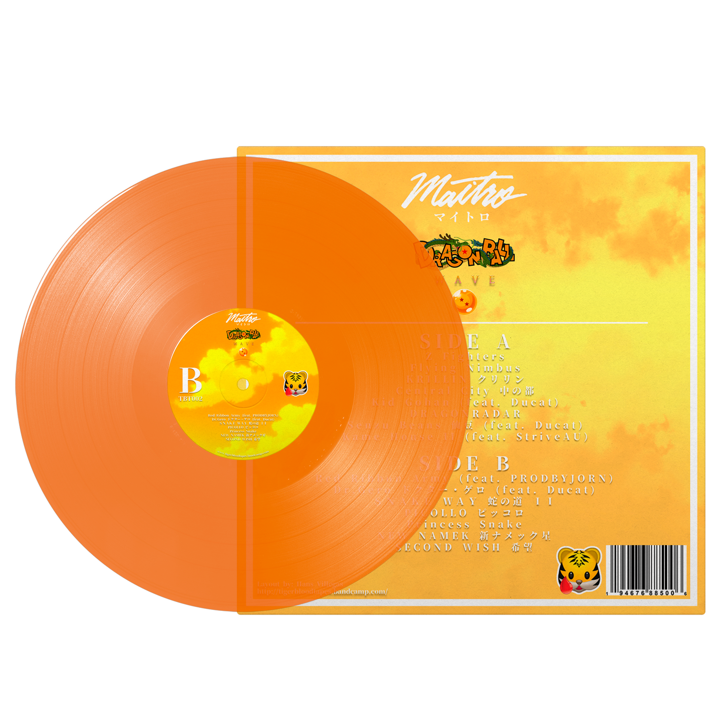 Maitro - "Dragonball Wave II" Limited Edition 12" Orange Vinyl